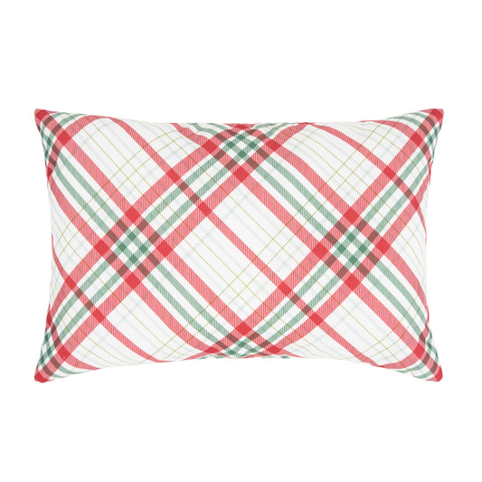 Christmas Holiday Plaid Indoor/Outdoor Throw Pillow