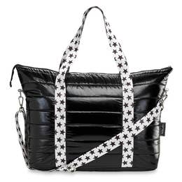 Black Puffer Tote w/Showtime Strap