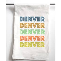 City or State Retro Color Block  Custom Gift Towel