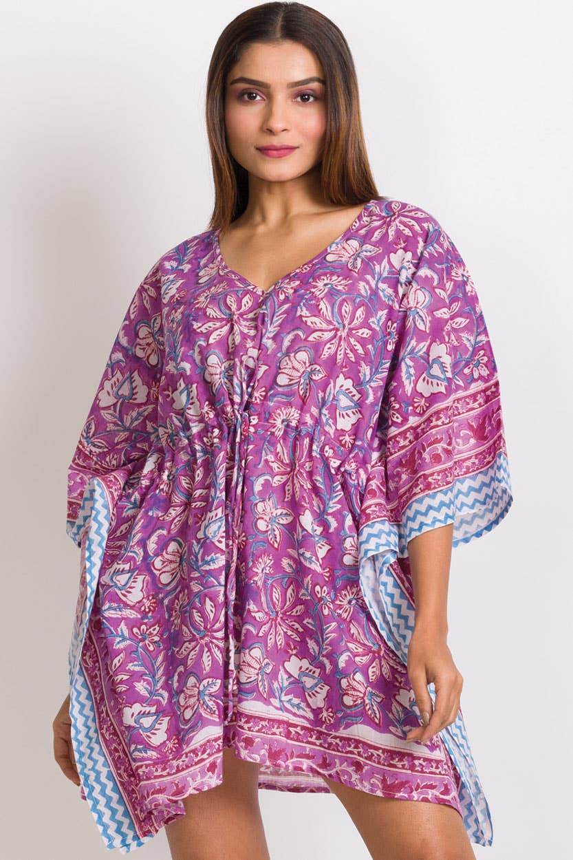 Block-Printed Caftans: Sky Blue & Turquoise