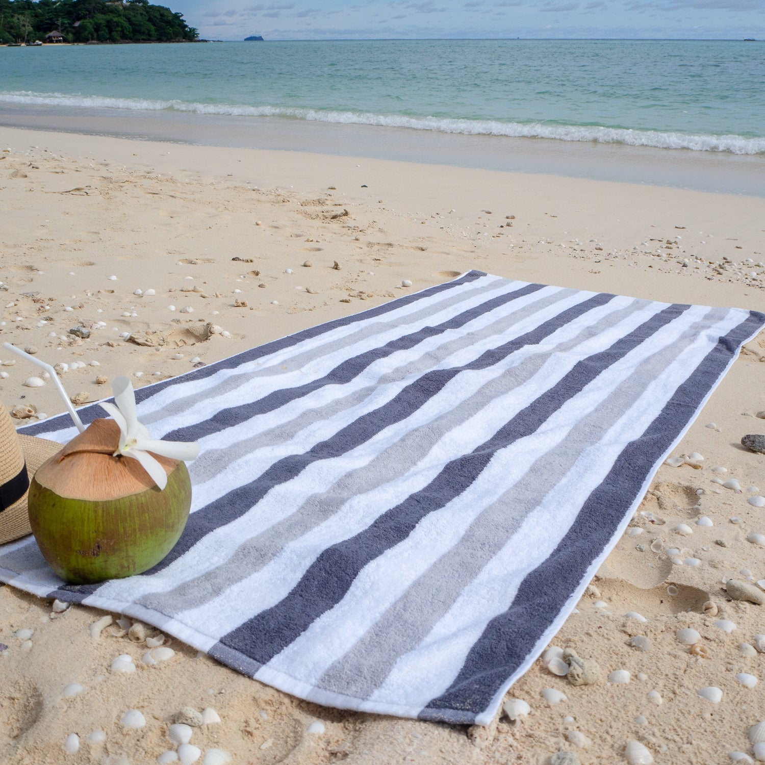 Black & Grey Cabo Cabana Beach Towels — She la la