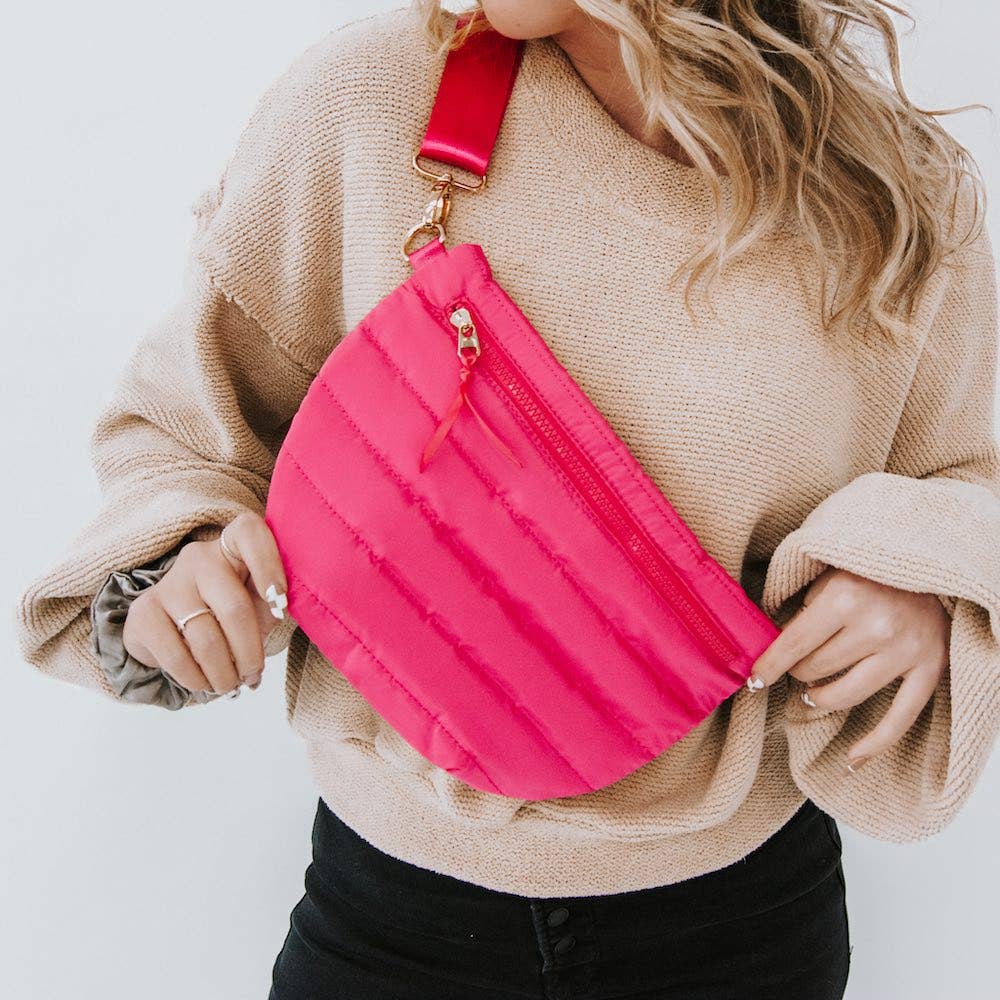 Jolie Puffer Belt Bag: Fuchsia