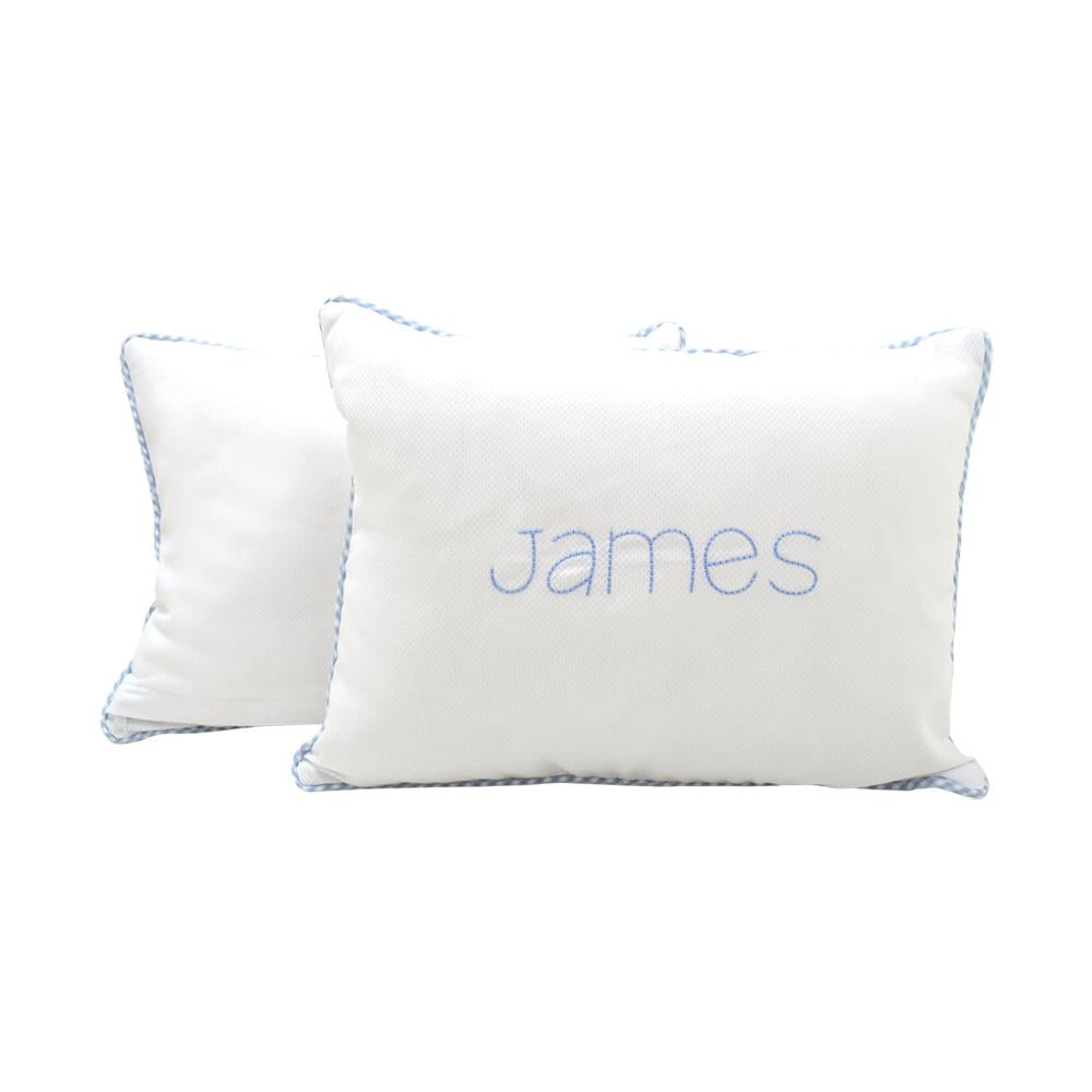 Blue Check Baby Pillow