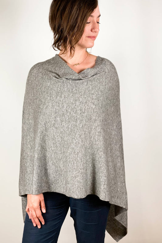 Cashmere Poncho Grey