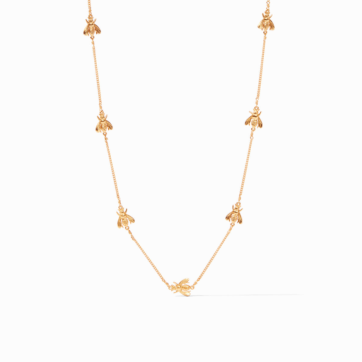 Gold Bee Delicate Station Necklace