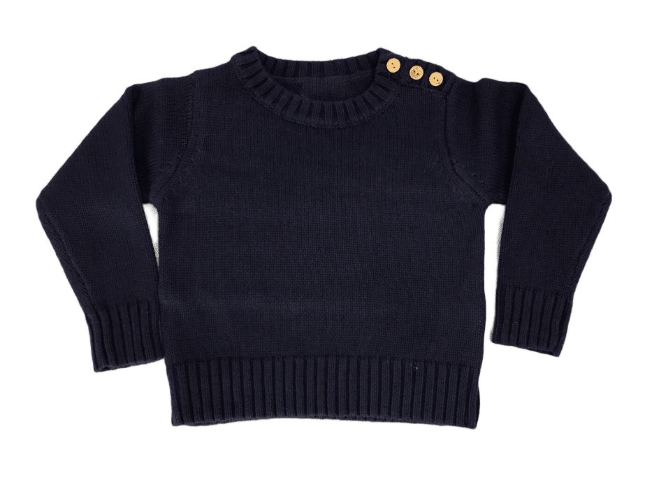 Little La La Solid Button Knit Sweater