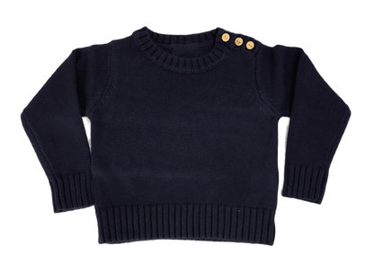 Little La La Solid Button Knit Sweater