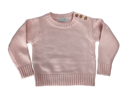 Little La La Solid Button Knit Sweater