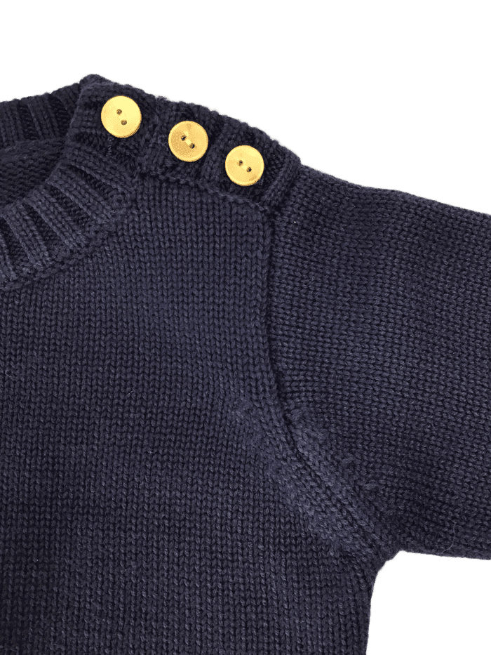 Little La La Solid Button Knit Sweater