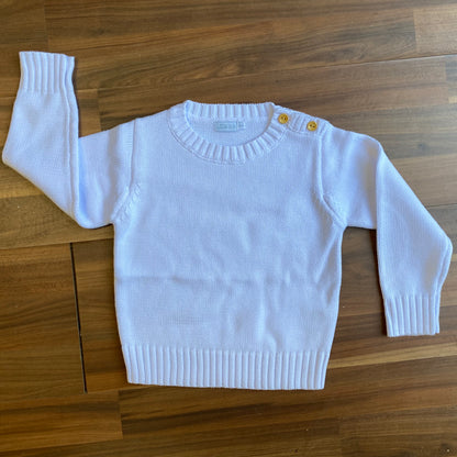 Little La La Solid Button Knit Sweater