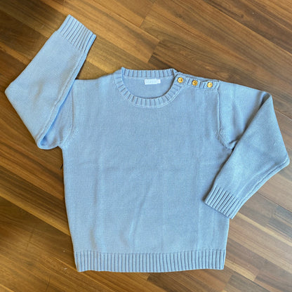 Little La La Solid Button Knit Sweater