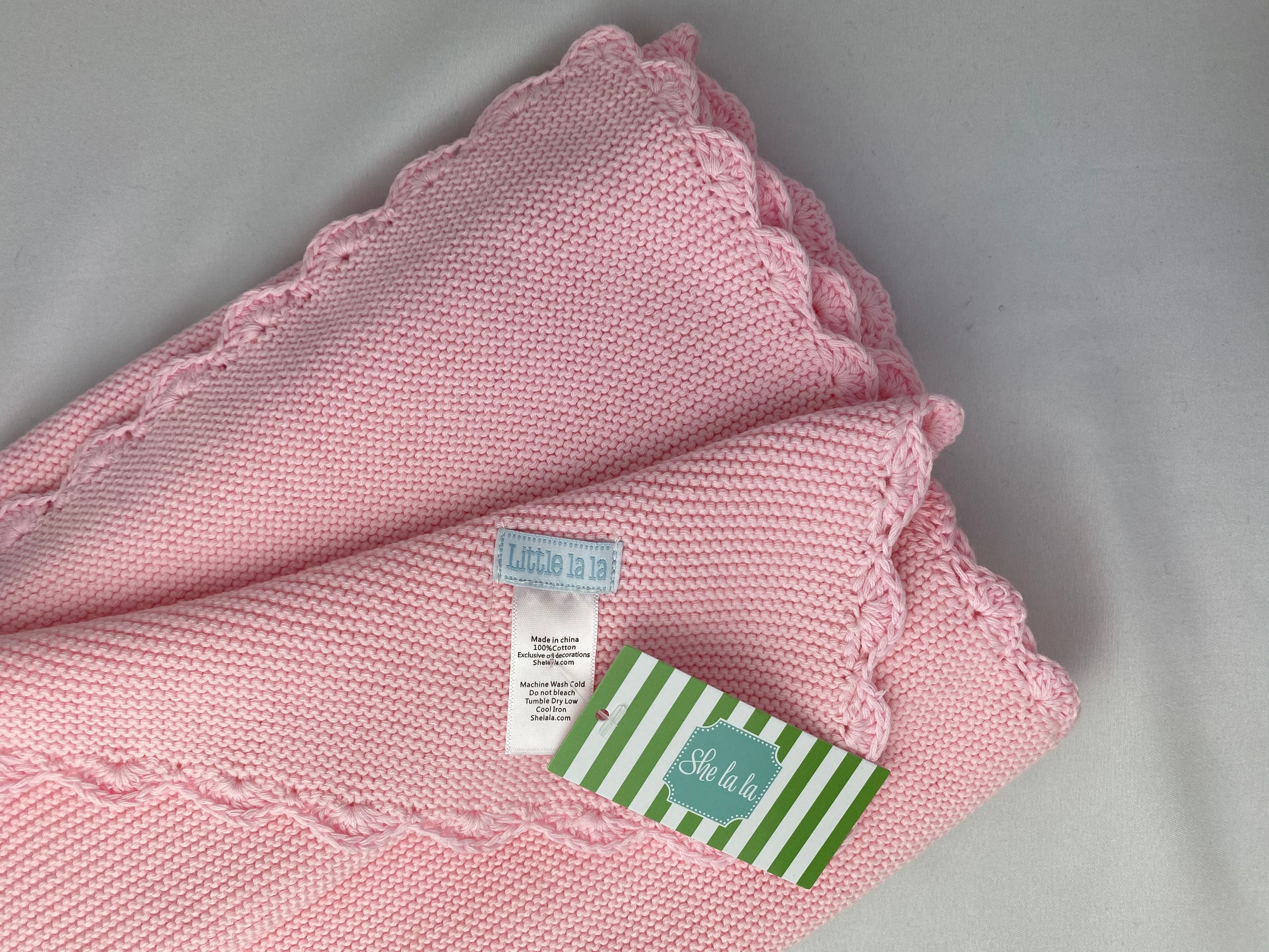 Little la la Cotton Knit Baby Blanket