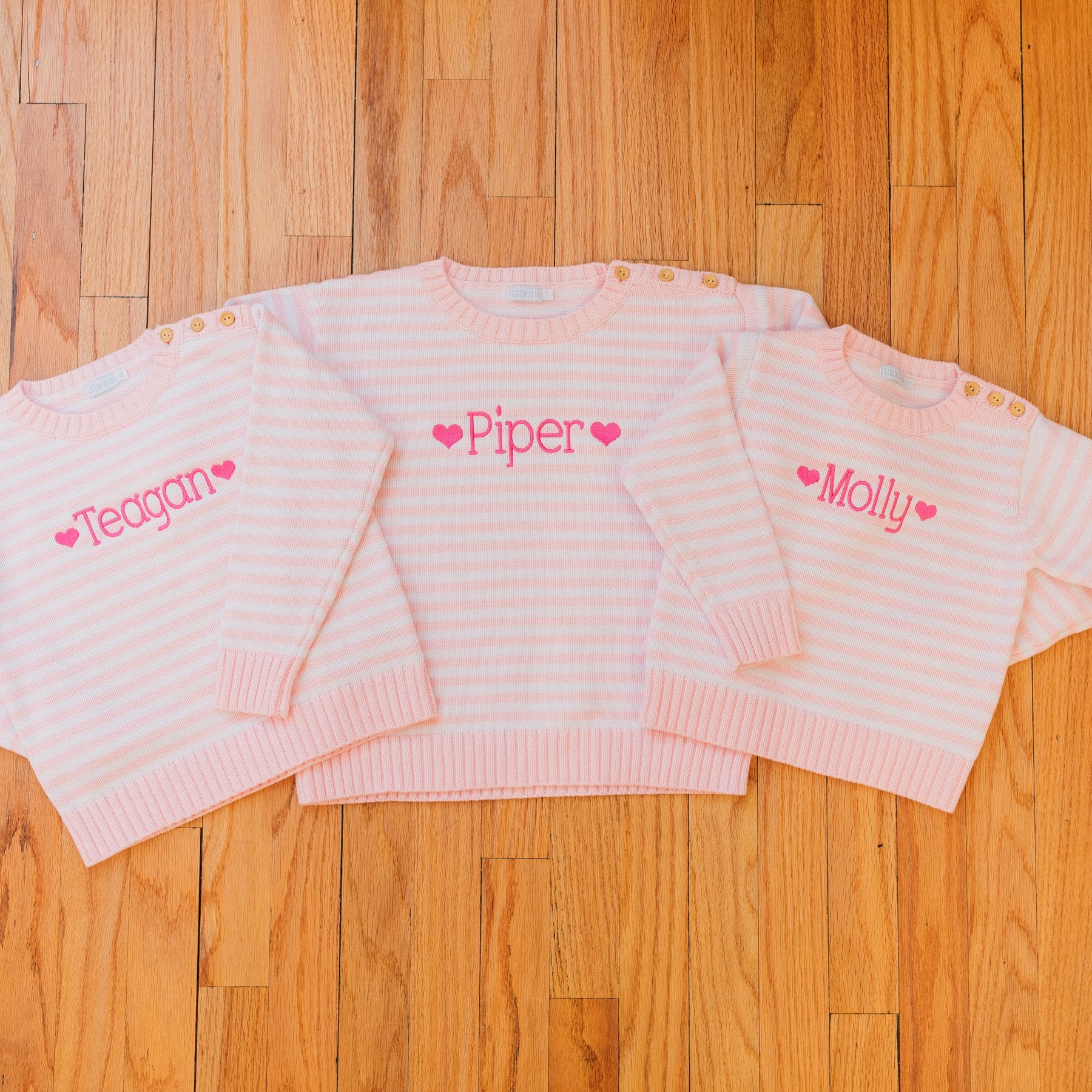 Little La La Striped Button Knit Sweater