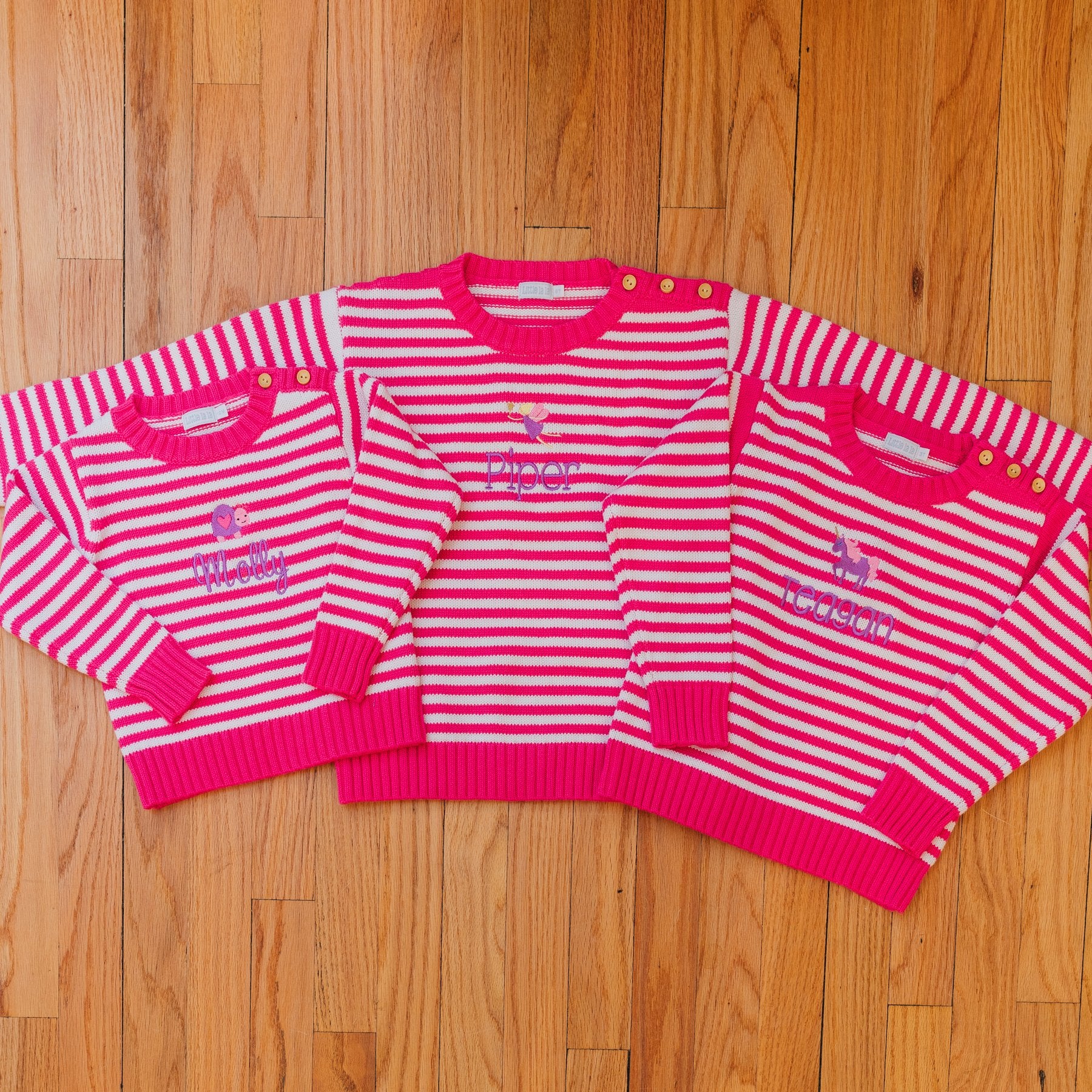 Little La La Striped Button Knit Sweater