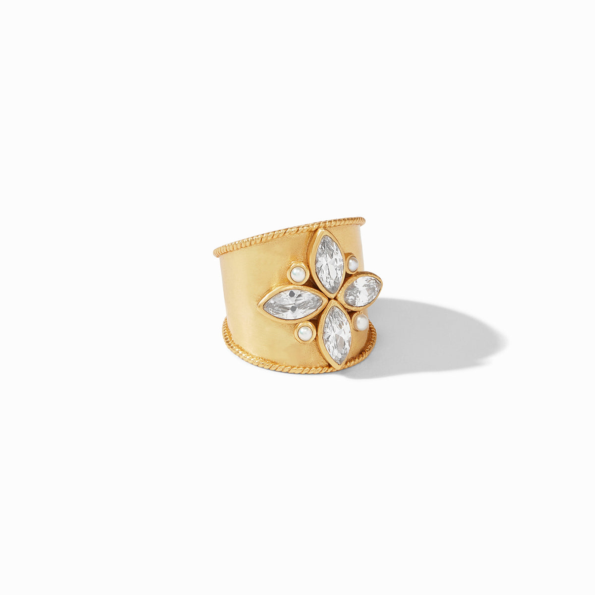 Cubic Zirconia and Pearl Monaco Statement Ring