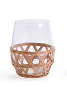 Island Chic Lattice Stemless Wine Glass - Set of 4 – Caspari