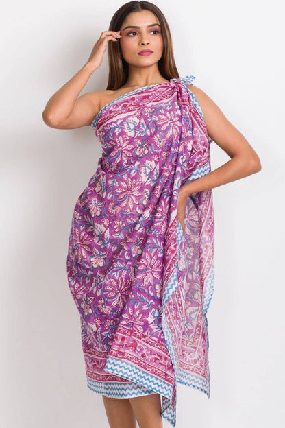 Kishori Block Print Sarongs: Purple & Fuchsia
