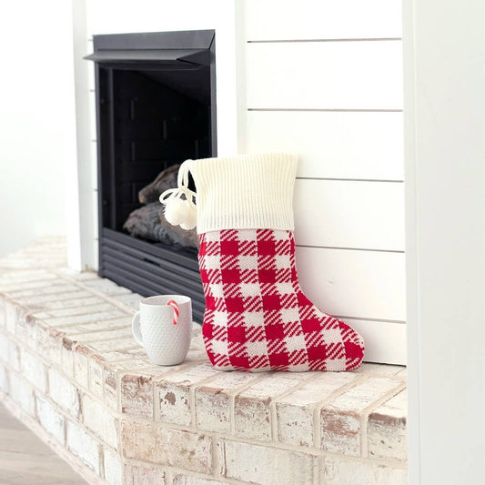 Red Check Knit Stocking