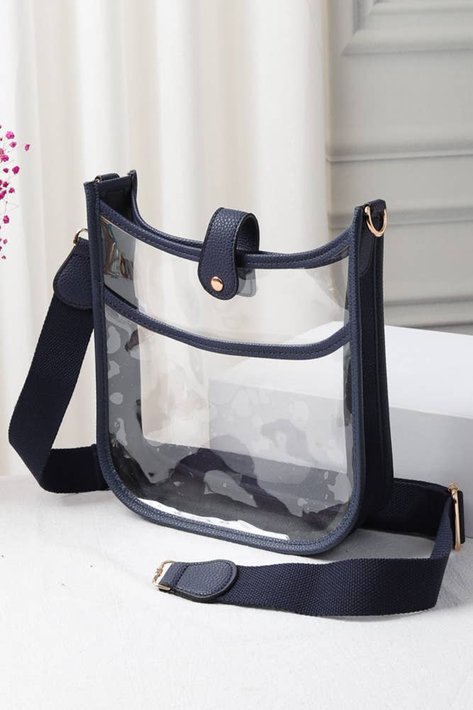 Leopard Clear Crossbody Stadium Bag