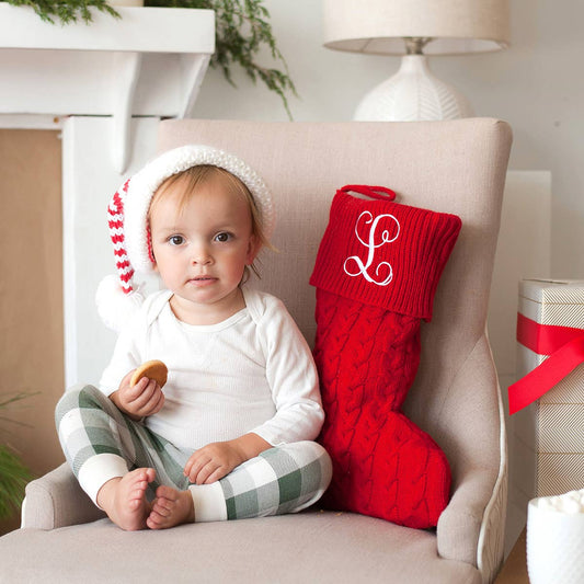 Red Cable Knit Stocking