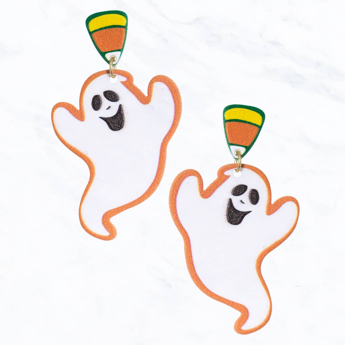 Candy Corn and Happy Ghost Drop Earrings