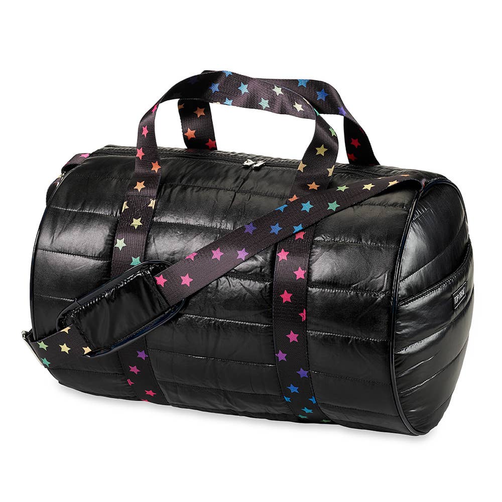 Black Puffer Duffle w/Scatter Star Straps