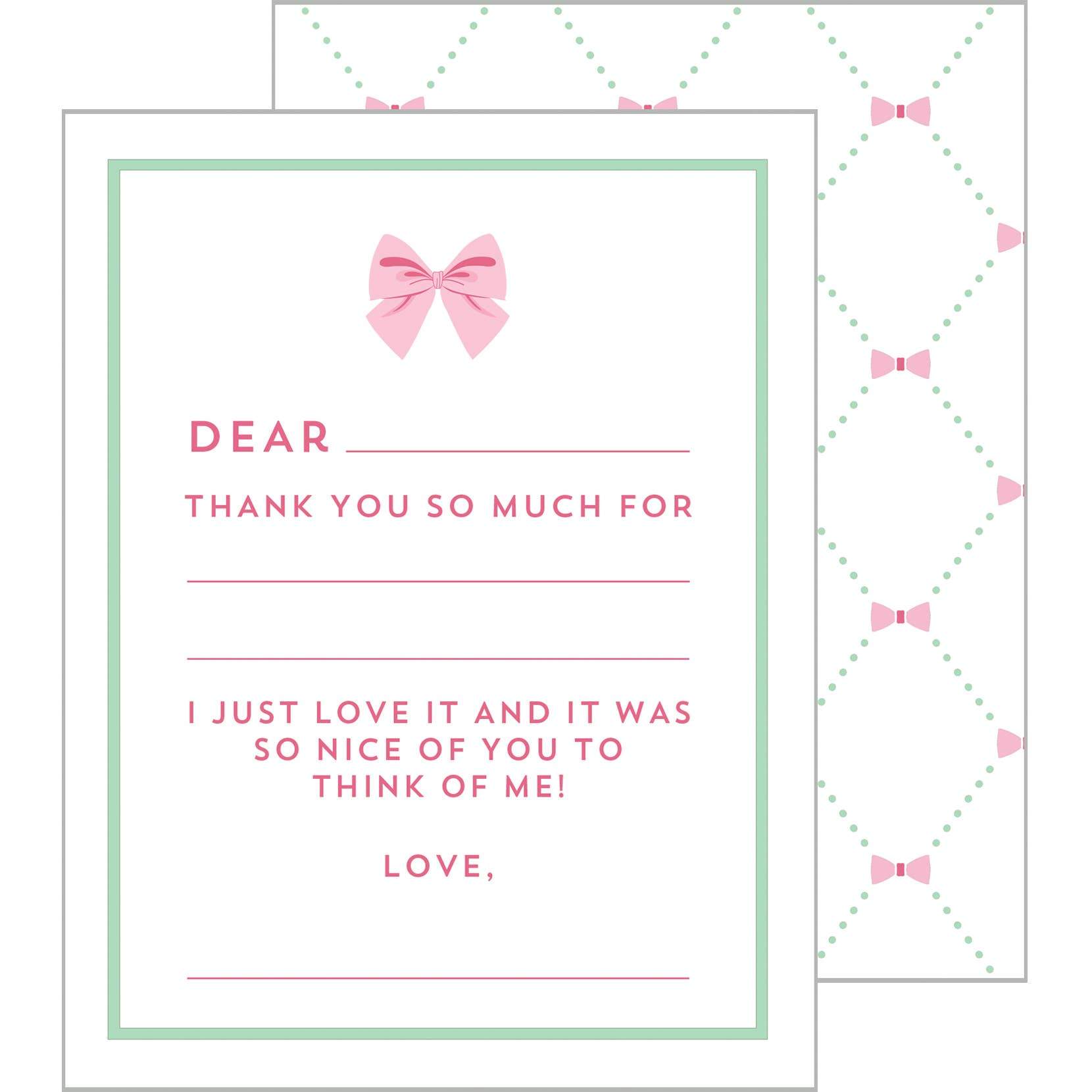Bow Fill-in-the-Blank Flat Notecards