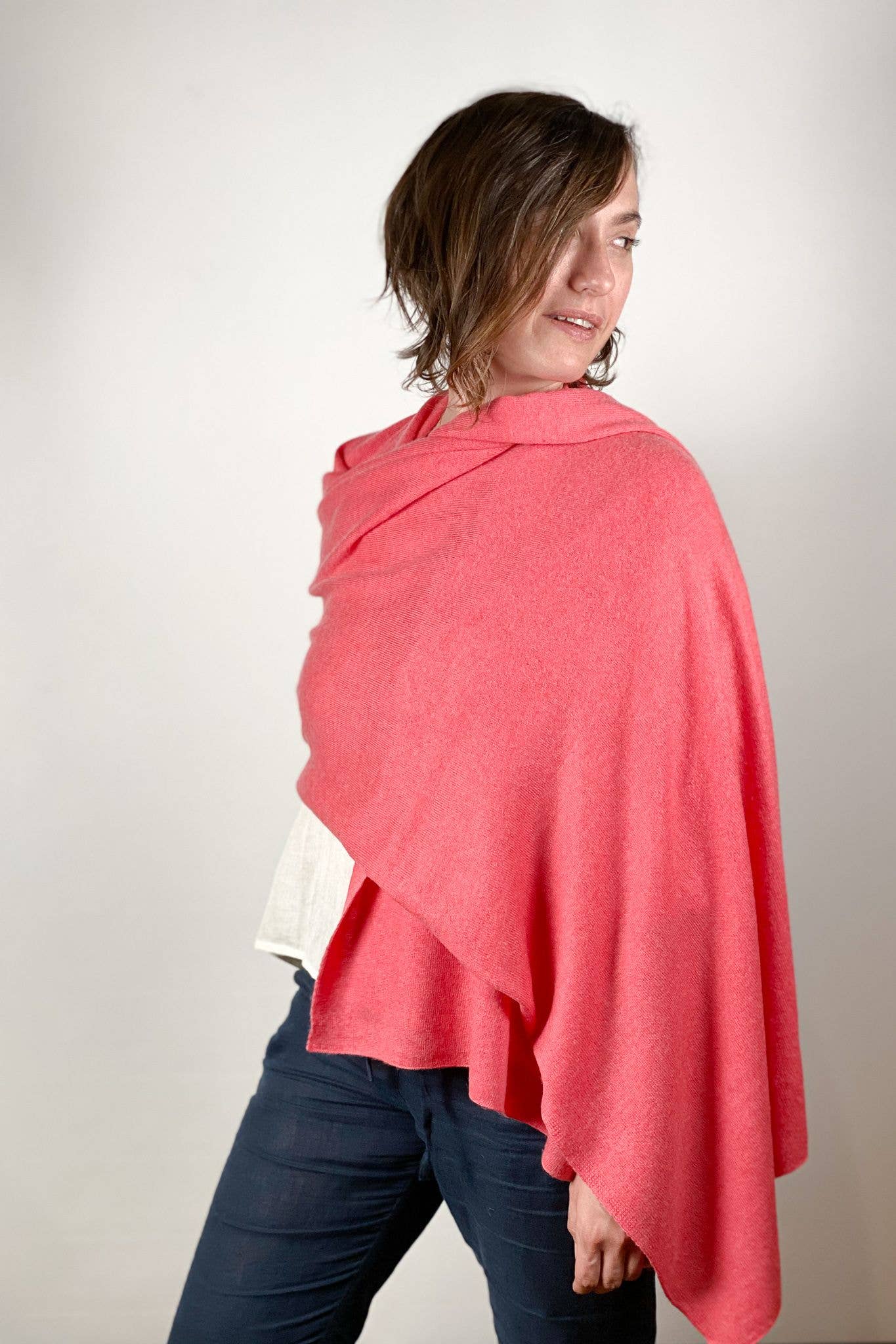 Cashmere Scarf / Wrap - Coral