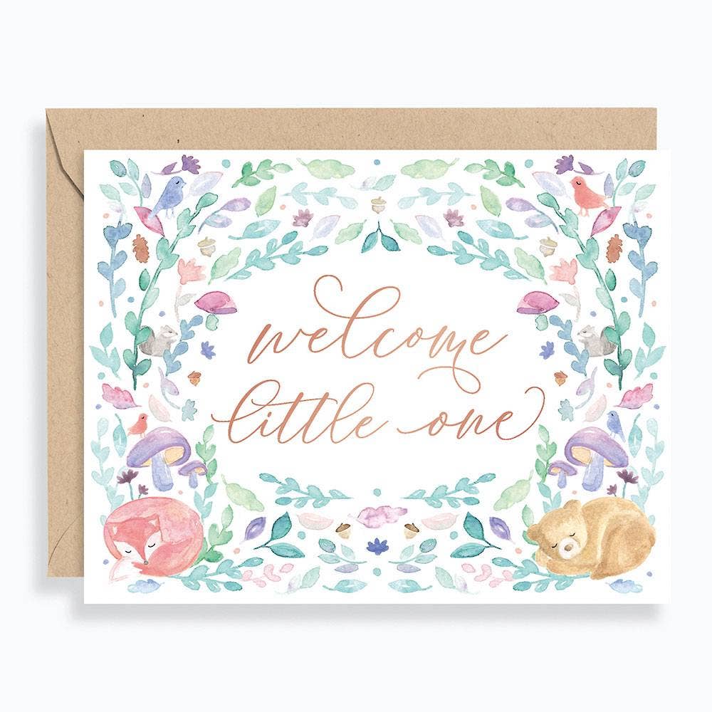Welcome Little One Watercolor Card