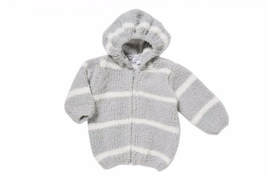 Grey & Ivory Chenille Hoodie in Size 12/18M