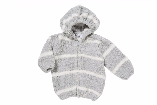 Grey & Ivory Chenille Hoodie in Size 0/6M