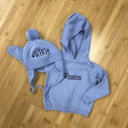 Little la la Cotton Knit Hooded Sweater