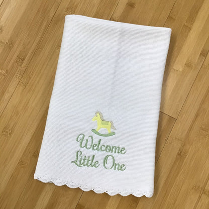 Little la la Cotton Knit Baby Blanket