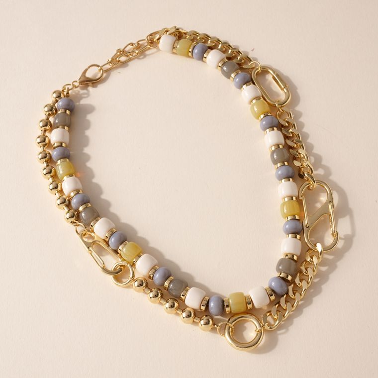 Layered Beads Chain Necklace