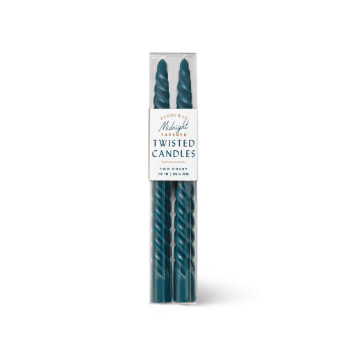 Twisted Taper 10" Midnight Blue Boxed Candles, 2 Per Pack