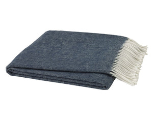 Italian Herringbone Throws in Denim