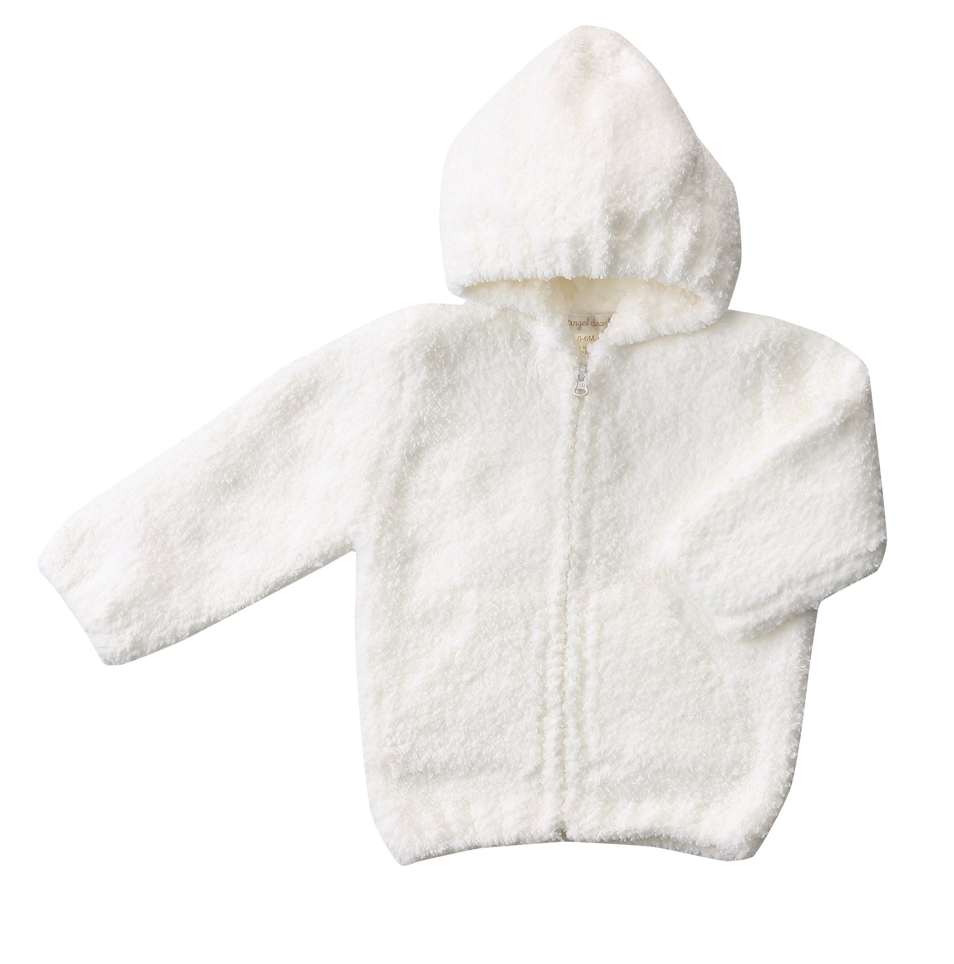 White Chenille Hoodie in Size 0/6M